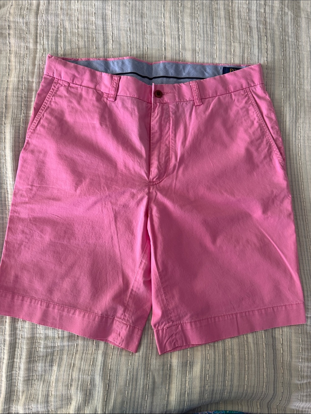 Ralph Lauren Bright Pink Flat-Front Chino Shorts